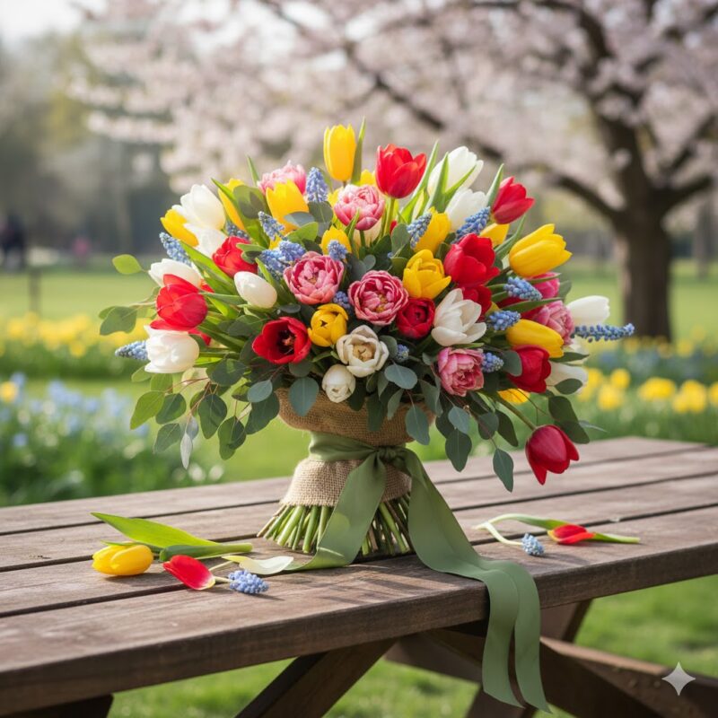 A Burst of Spring: The Touch of Tulips Bouquet