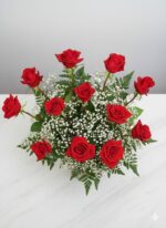 A Dozen Deluxe Roses Arrangement
