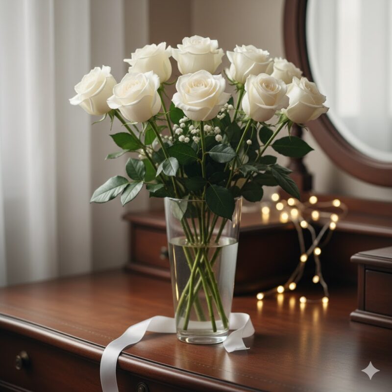 🕊️ A Dozen Long Stem White Roses: Purity, Elegance, and Romance