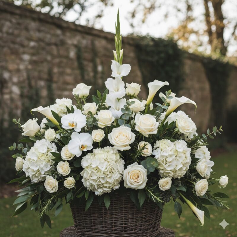 A Lasting Tribute: The Strength and Silence Flower Basket