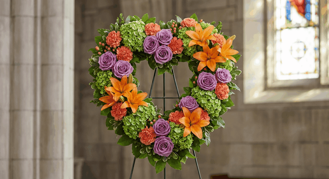 A Profound Tribute The Triadic Heart in Lavender Orange and Green