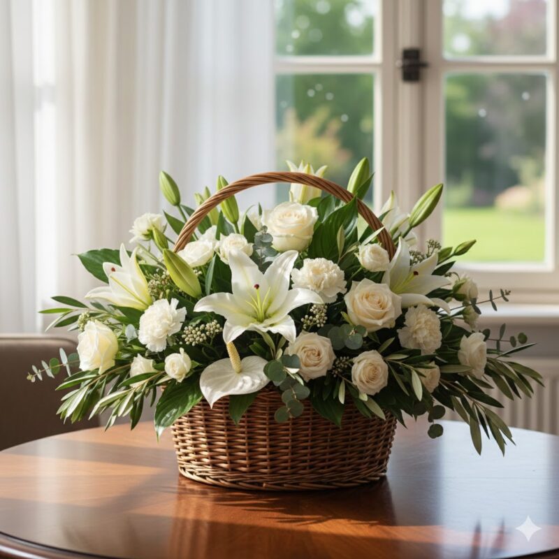 A Symbol of Peace The Hope Basket for Sympathy Flowers