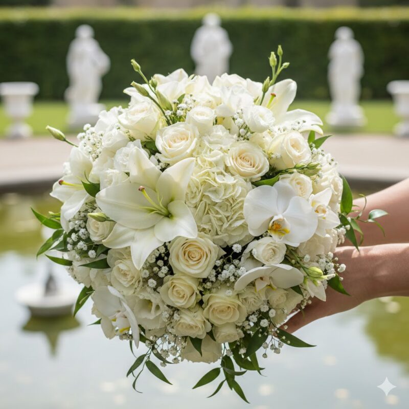 A Symbol of Peace The Pure Whites Flower Bouquet