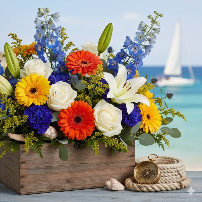 Ahoy There Flower ARRANGEMENT: Set Sail with Vibrant, Premium Blooms