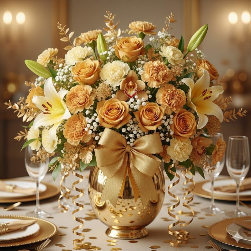 Celebrating Milestones with the Golden Anniversary Flower Bouquet