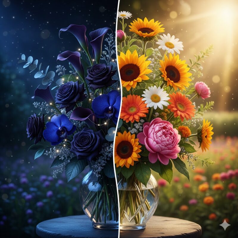 Contrasting Beauty: Discover the Night & Day Flower Arrangement