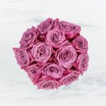 A bouquet of vibrant pink roses.