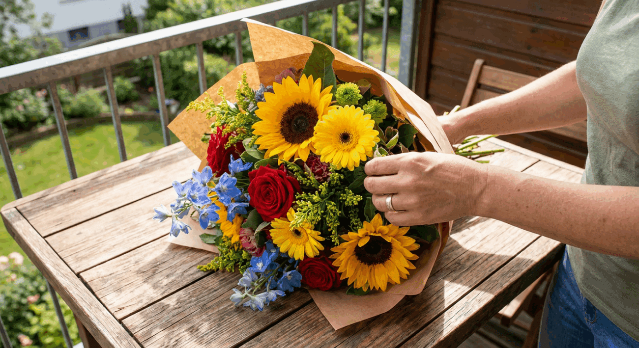 Handcrafted Happiness: The Cheery Moments Arrangement