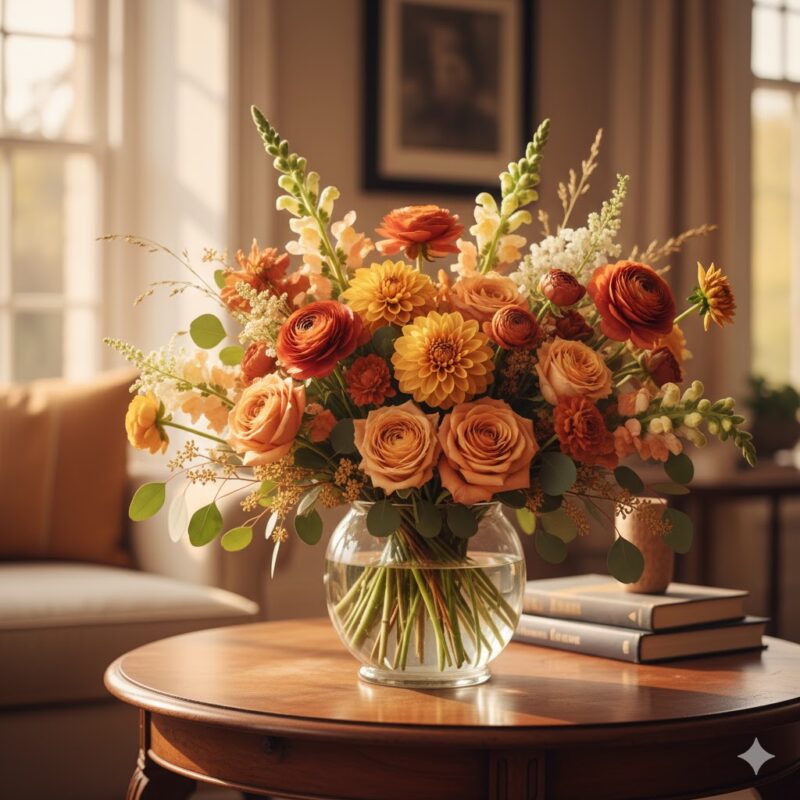 Illuminate Their Day with the Luxurious Warm Tones Flower Bouquet