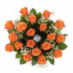 Long Stem Coral Roses Flower Arrangement