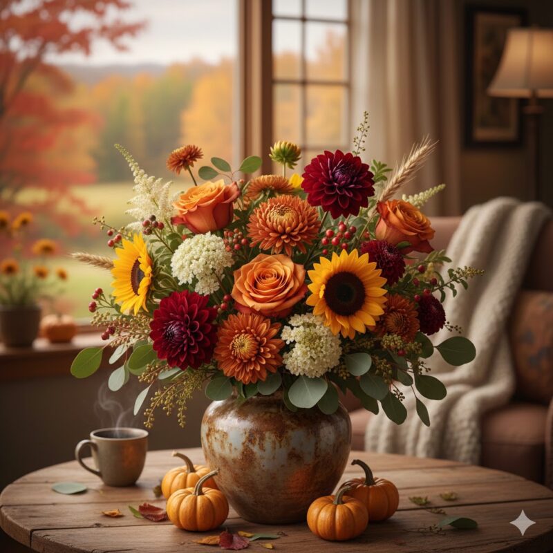 New Beginnings Flower Bouquet: Celebrating Autumn and Gratitude