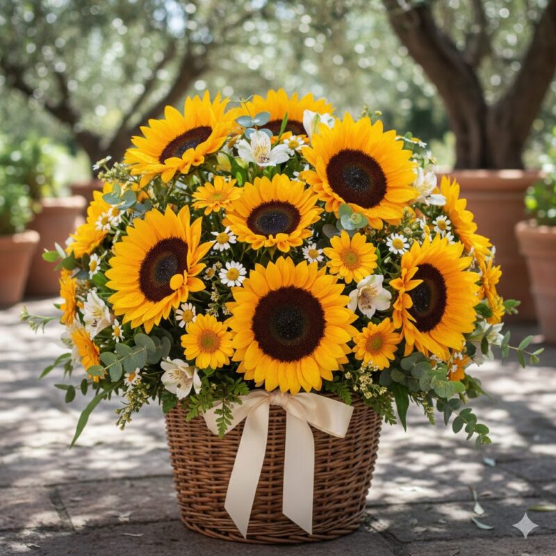 Snazzy Sunflowers Arrangement: A Handcrafted Bouquet of Pure Joy