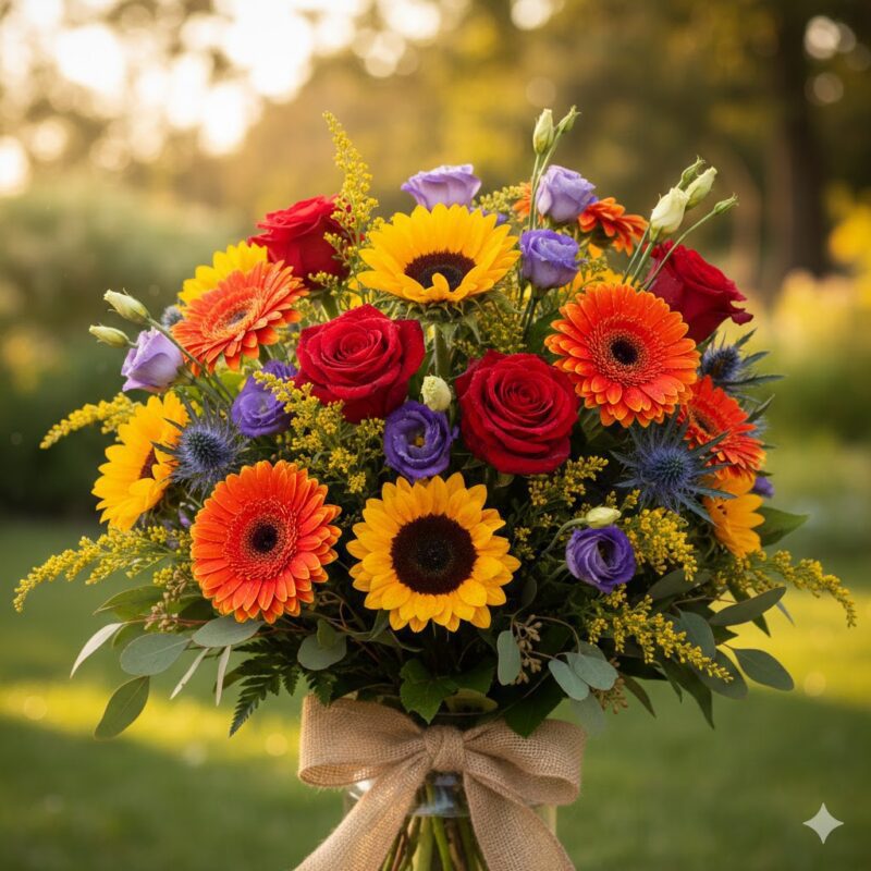 Sunset Sky Flower Arrangement: A Vibrant Bouquet of Hope and Joy