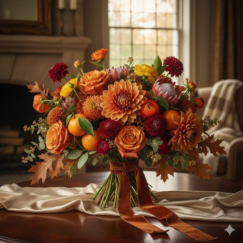 Tangerine Dream Flower Bouquet: The Essence of Autumn Luxury