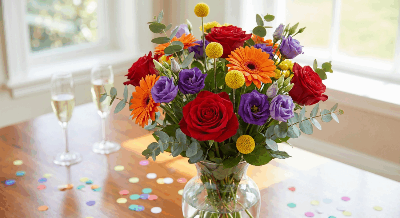 The Awesome Anniversary Flower Arrangement Celebrate with Color