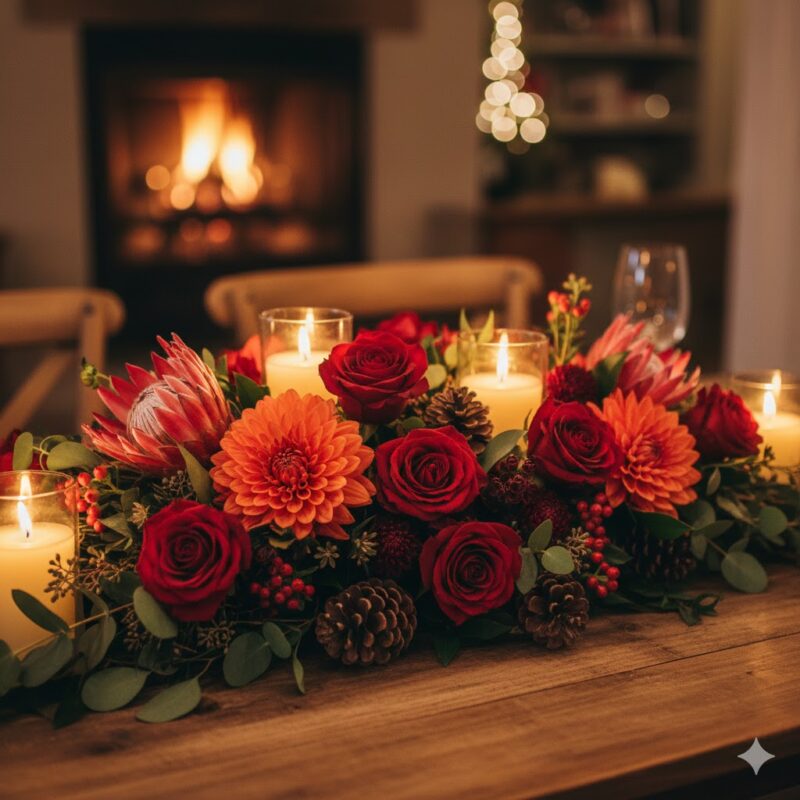 🔥 The Burning Questions Flower Centerpiece: The Warmth of the Season