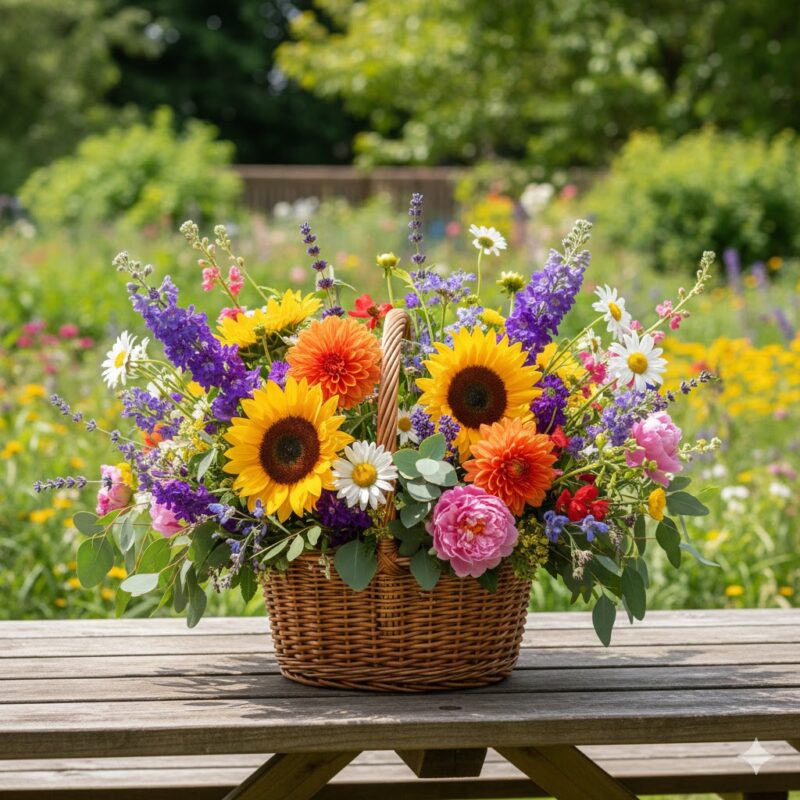 🧺 The Colorful Flower Basket: A Burst of Joy for Every Season