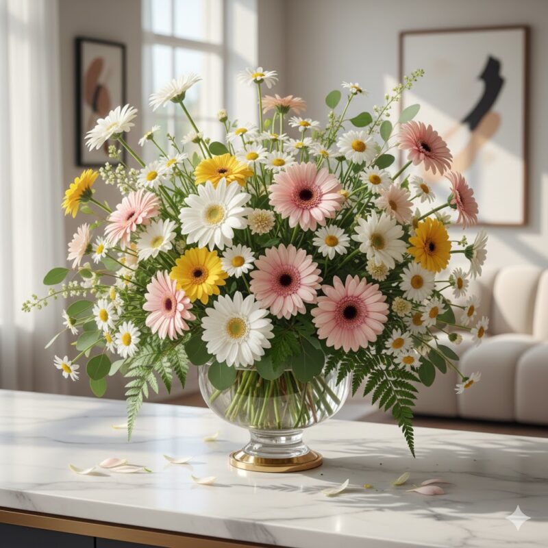 🌼 The Daisy Crazy Flower Arrangement: Spontaneous Joy and Luxurious Cheer