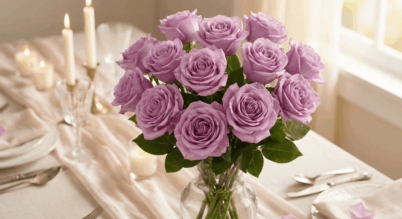 The Epitome of Romance: Dozen Long Stemmed Lavender Roses