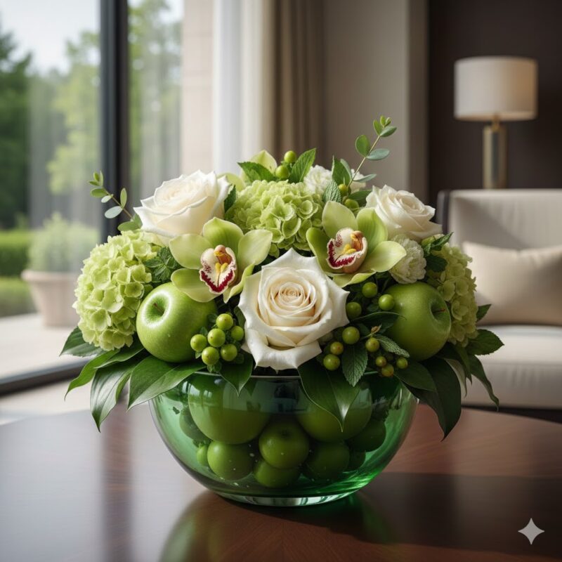 The Green Apple Flower Arrangement: Crisp, Fresh, and Luxurious