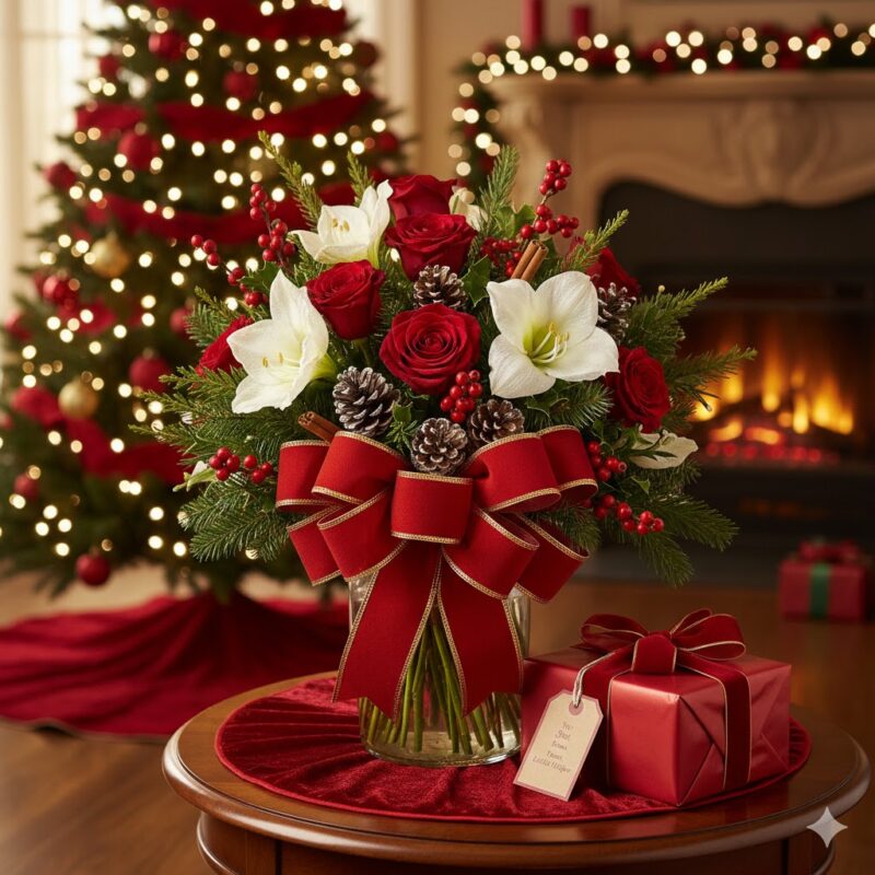 The Ho Ho Bow Flower Bouquet