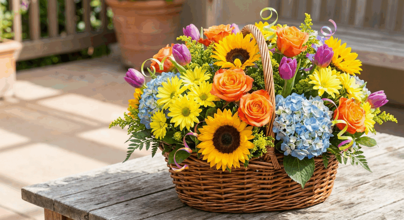 The Jump for Joy Basket Arrangement A Burst of Happiness