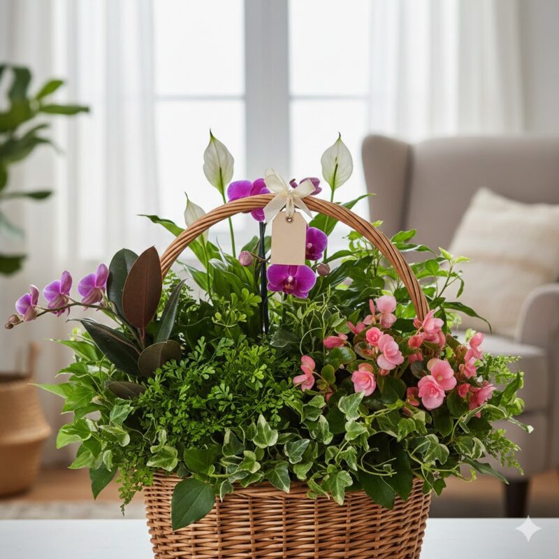 The Lasting Gift: The Mixed Plant Flower Basket