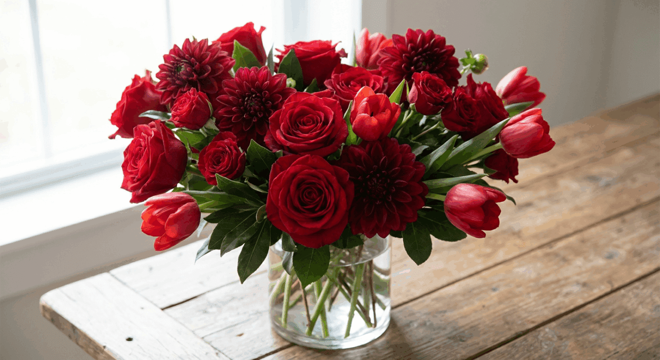 The Radiant in Red Flower Bouquet A Declaration of Passion
