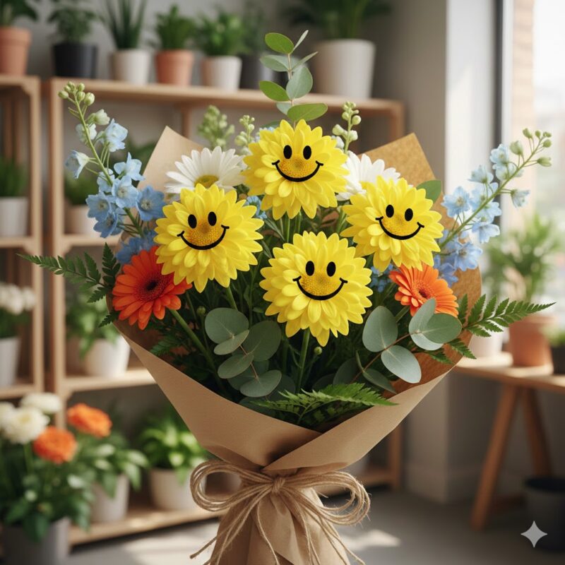 The Smiley Face Flower: A Handcrafted Bouquet of Pure Joy