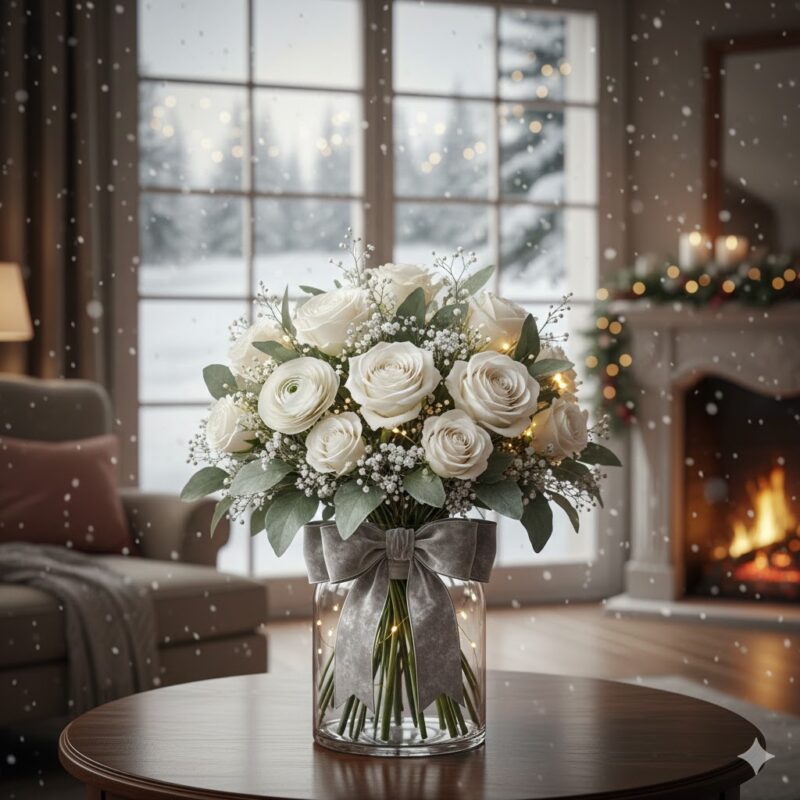 The Snowy Field Flower Bouquet-