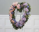 Triadic Heart in Lavender Orange and Green