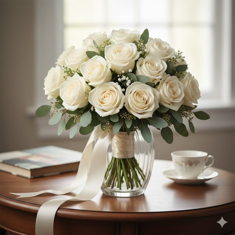 Two Dozen White Roses Flower Bouquet: The Ultimate Expression of Purity and Respect