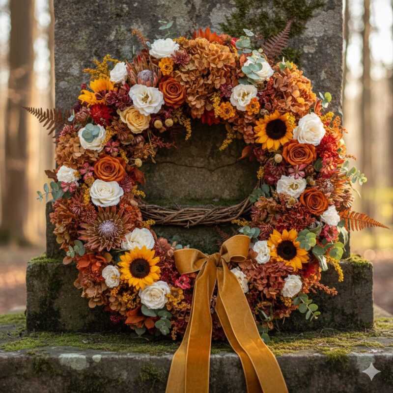 Warm Thoughts Flower Wreath: A Luxurious and Enduring Tribute