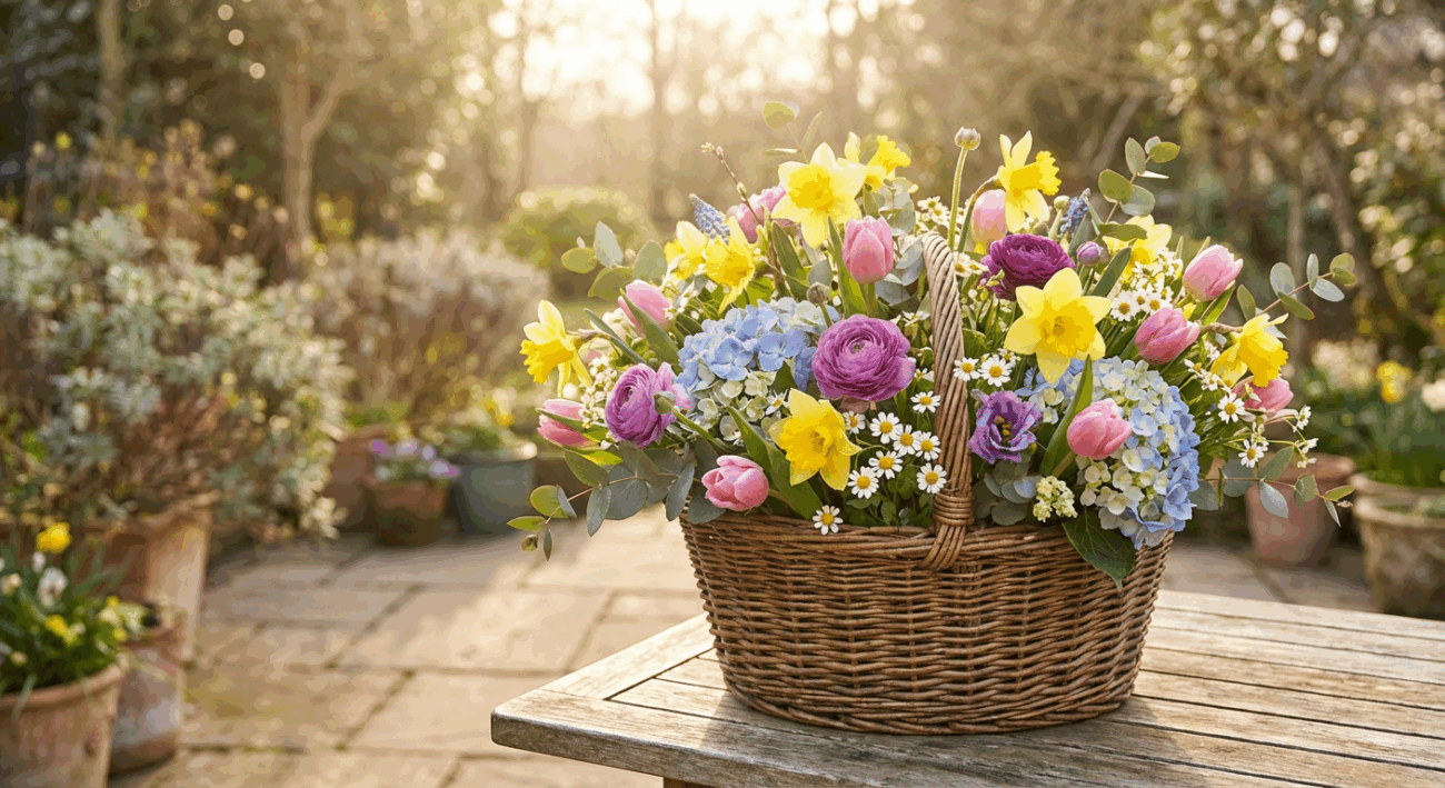 Welcome Spring and Celebration with the Basket of Joy