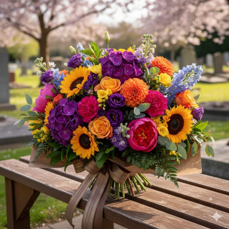 A Beautiful Farewell The Colorful Tribute Bouquet