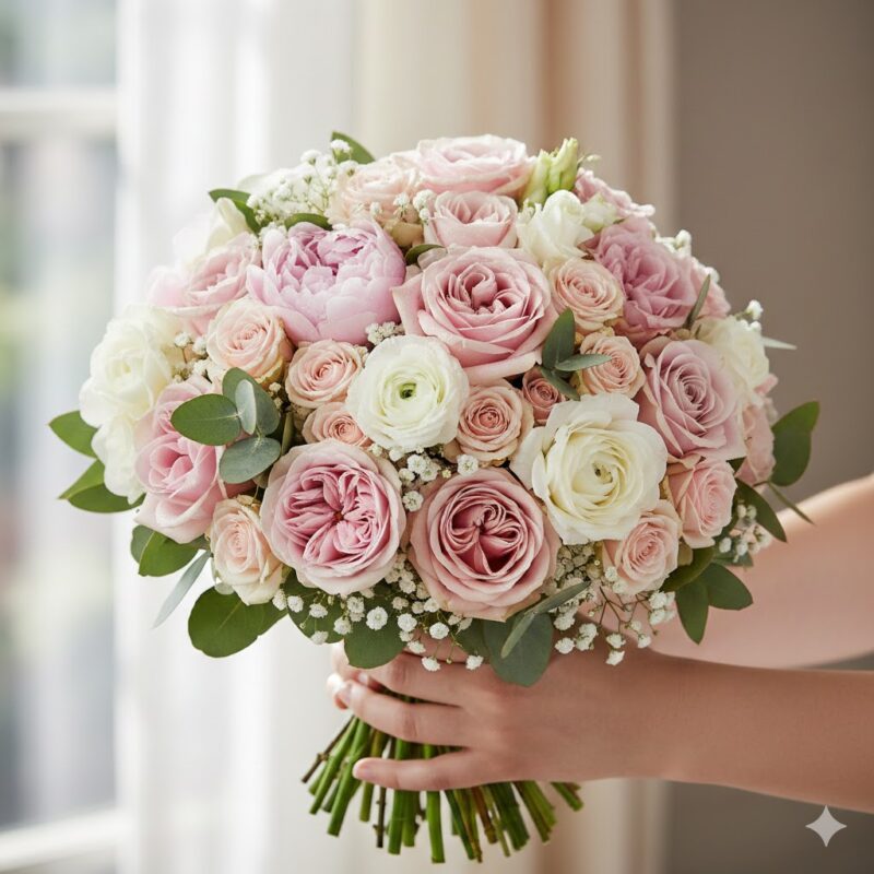 A Gentle Embrace: The Beauty in Pinks & Whites Bouquet