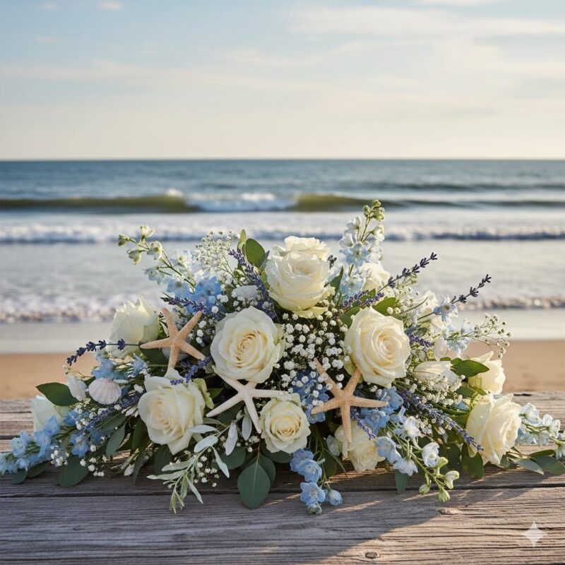 A Serene Tribute: The Ocean Breeze Flower Spray