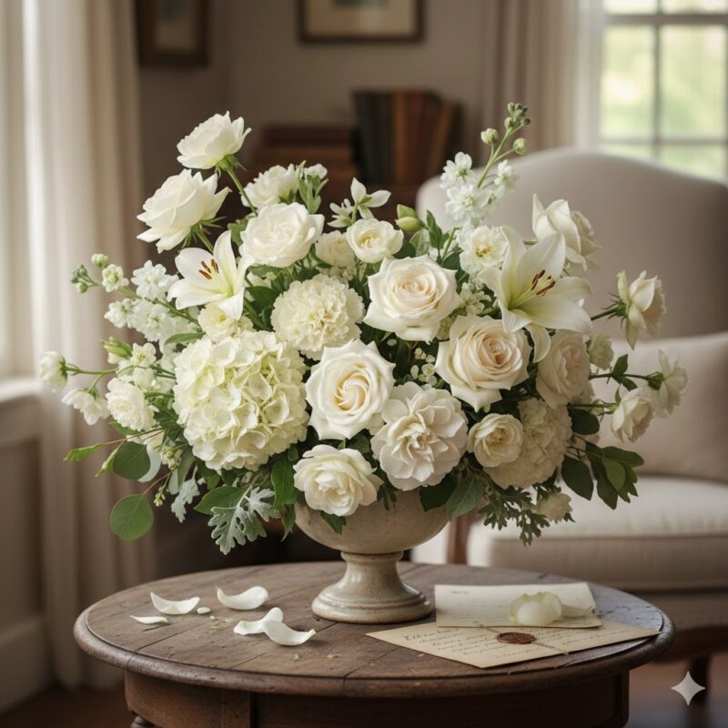 A Timeless Expression of Sincerity: The Classic Ivory Arrangement