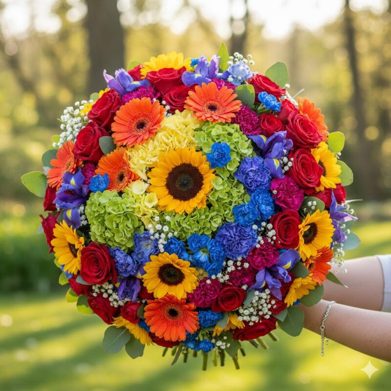 Celebrate Life in Full Color: The Colors Of The Rainbow Bouquet