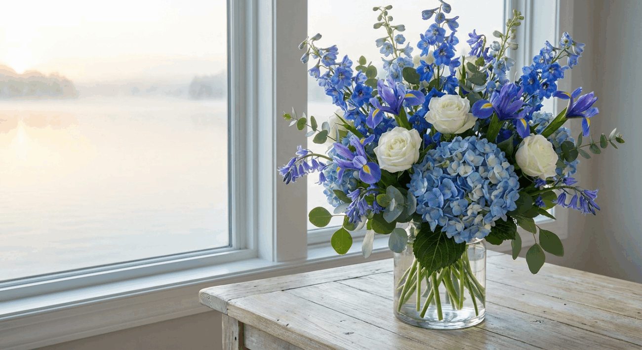 The Beautiful in Blue Arrangement A Message of Serenity