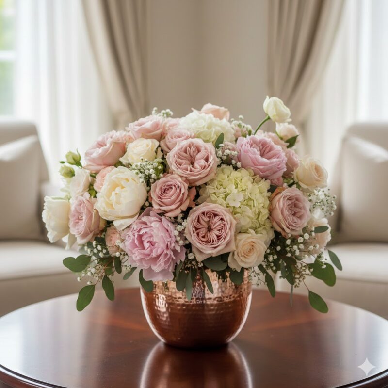 The Blush Crush Flower Arrangement: A Luxurious Hug in Bloom