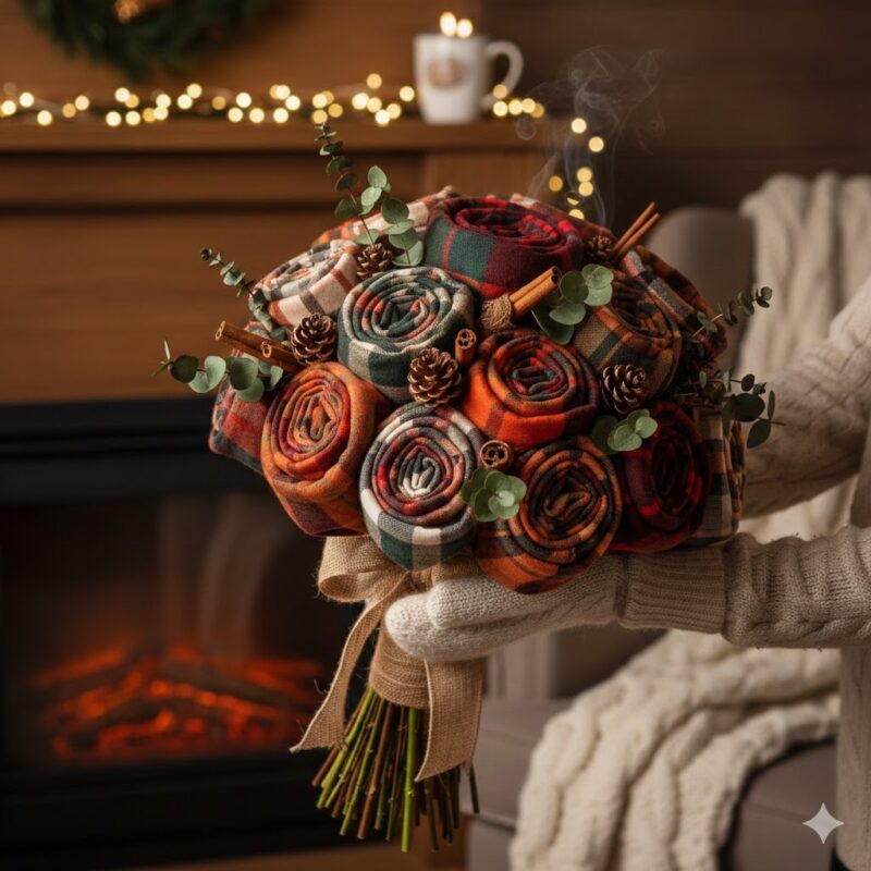 Wrap Them in Warmth with the Flannel Scarf Bouquet