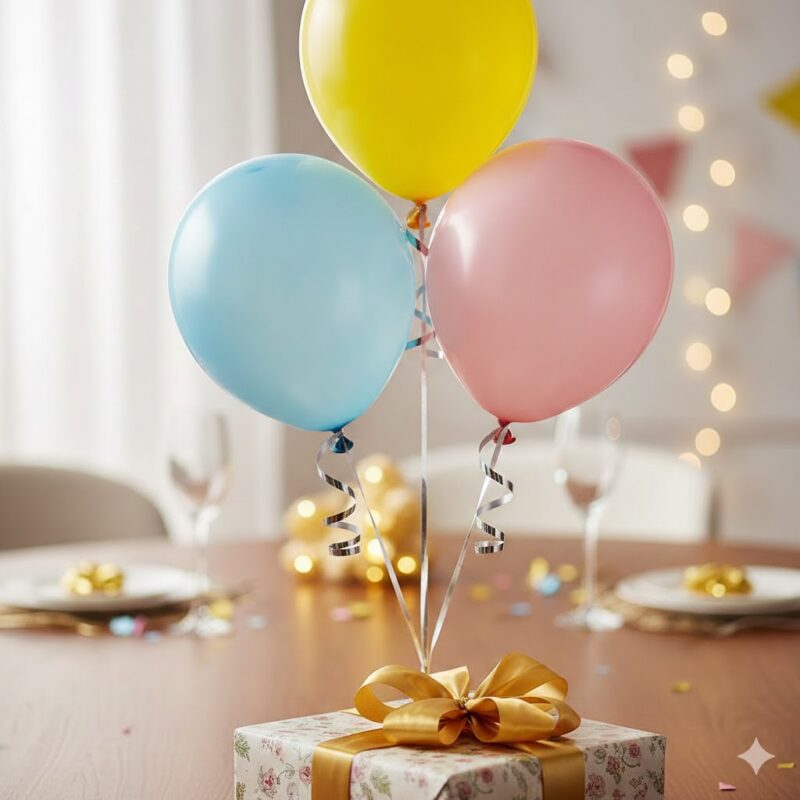 3 Assorted Color Latex Balloons: The Perfect Gift Accessory