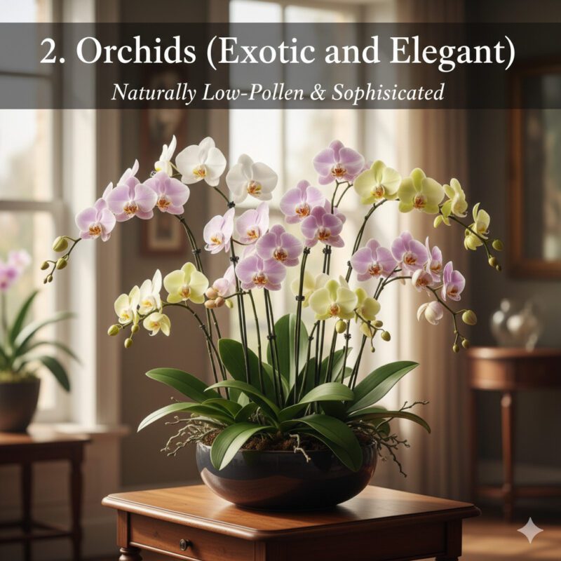 2. Orchids (Exotic and Elegant)