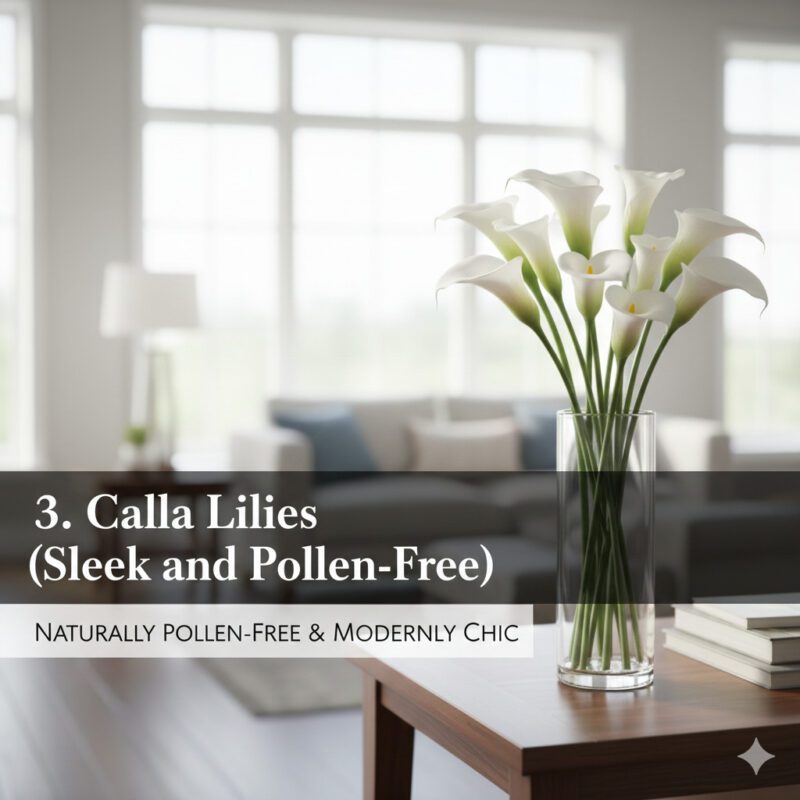 3. Calla Lilies (Sleek and Pollen-Free)