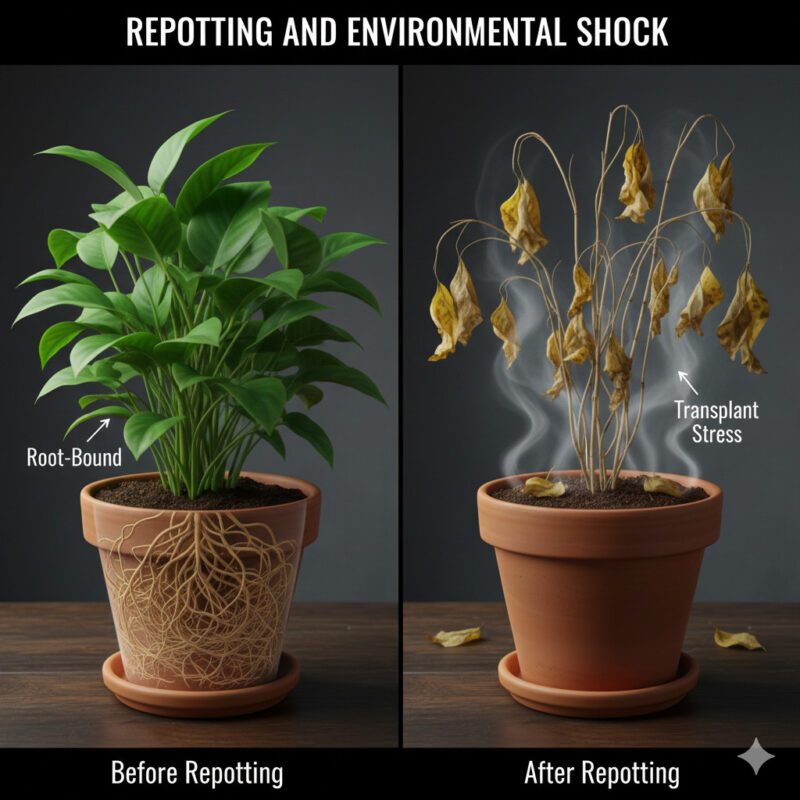 8. Repotting and Environmental Shock