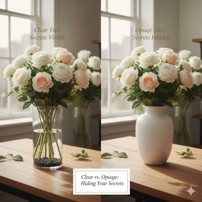 Clear vs. Opaque Vases Hiding Your Secrets