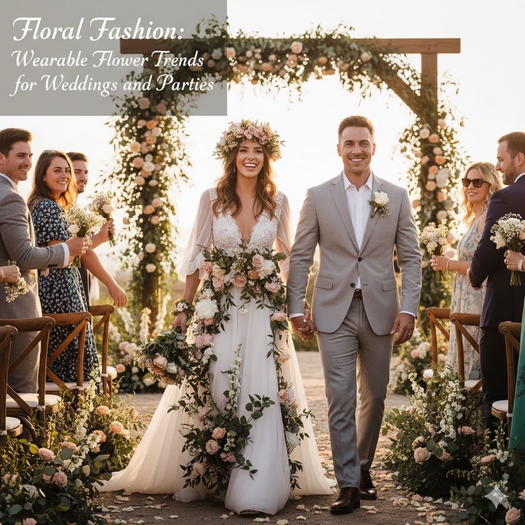 Floral Fashion Wearable Flower Trends for Weddings and Parties