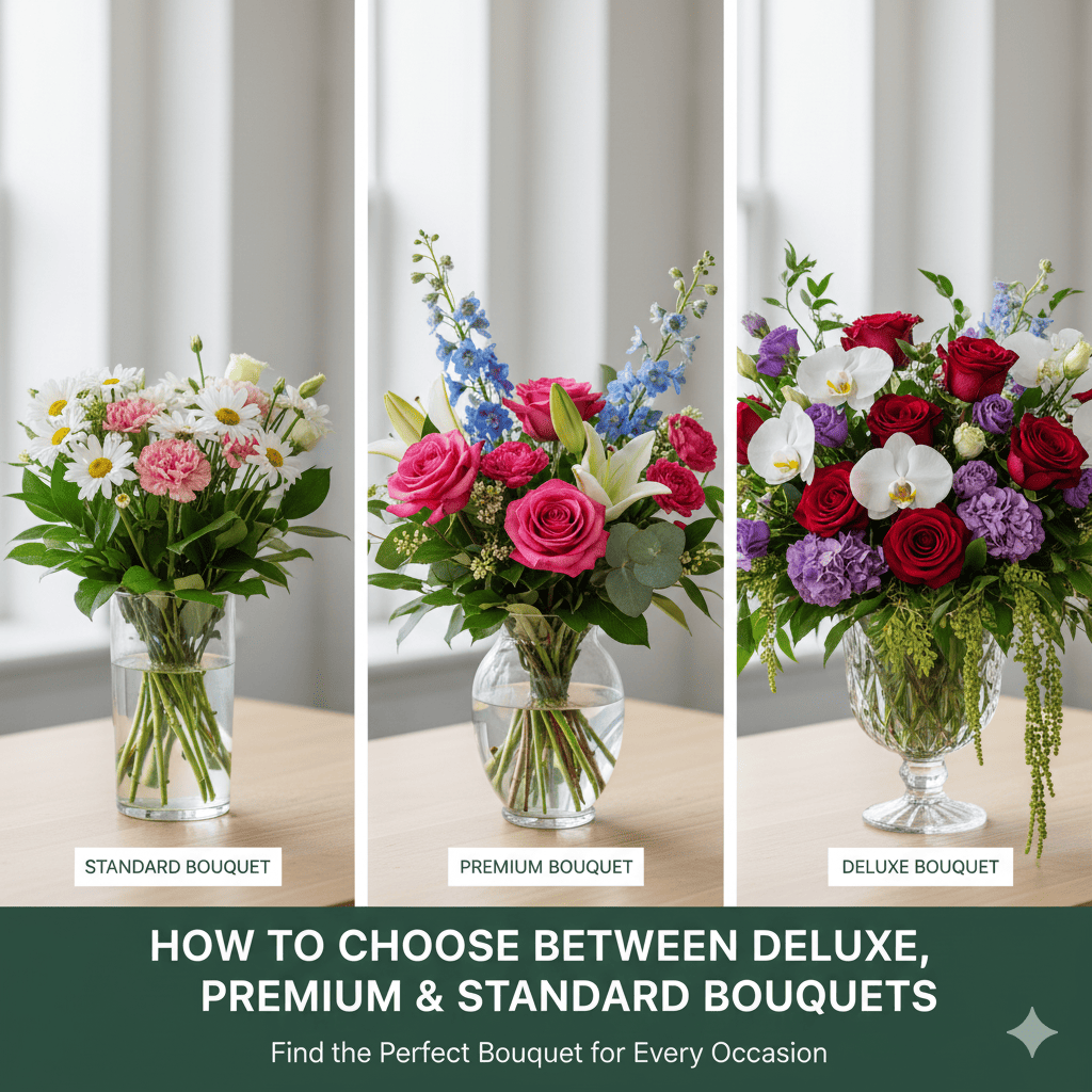 How to Choose Between Deluxe, Premium & Standard Bouquets