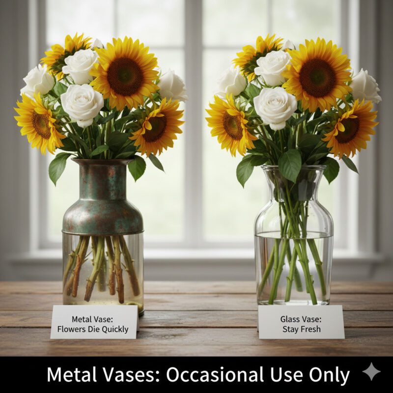 Metal Vases Occasional Use Only